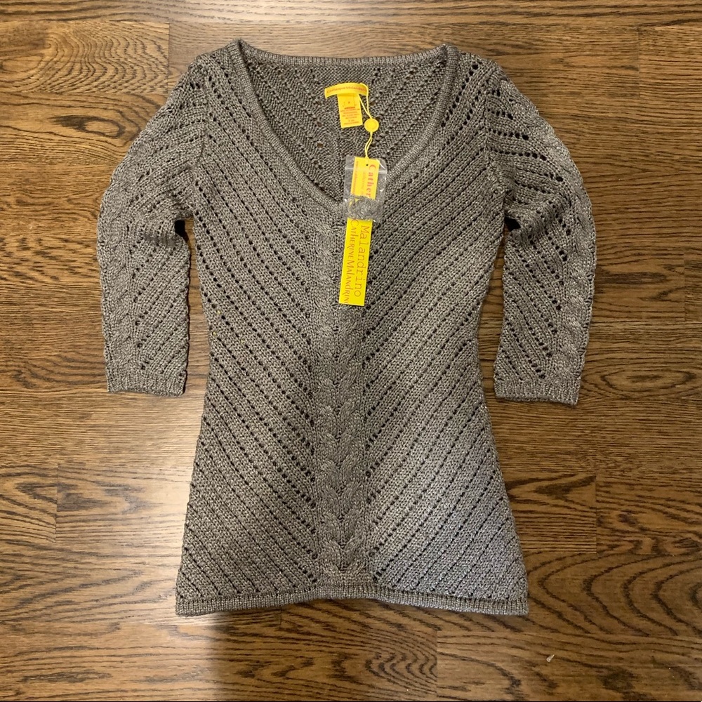 Catherine Malandrino Silver Knit Sweater